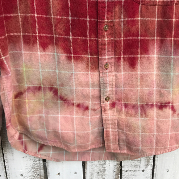 Distressed Custom bleached Flannel Shirts OOAK - Picture 4 of 8